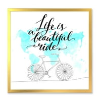 DesignArt „Lifeивотот е убаво возење со велосипед“ Традиционално врамено уметничко печатење