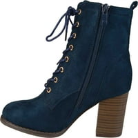 Collectionенска колекција на Gournee Baylor Heelled Branny Bootie Blue Fau Suede 5. М.