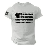 Мажи графички маички Денот на независноста знаме Обично меко удобно печатено печатено памук рунд врат Кратки ракави летни врвови