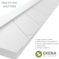 Ekena Millwork 12 W 76 H TRUE FIT PVC SINGE PALLEY HERRINGBONE модерен стил фиксни ролетни за монтирање, мов зелена