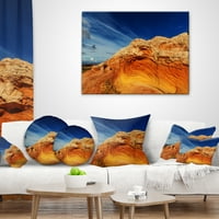 DesignArt Coyote Buttes на вермилионски карпи - пејзаж печатена перница за фрлање - 18x18
