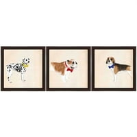 Dapper Dogs Рамка уметност, сет од 3