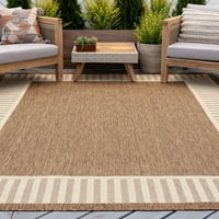 Транзициска површина за килим со лента кафеава кафеава, крем затворен правоаголник на отворено, лесен за чистење