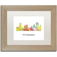 Трговска марка ликовна уметност 'Питсбург Пенсилванија WB-1' Canvas Art by Marlene Watson, White Matte, Birch Frame