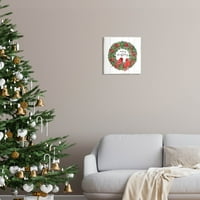 Среќен Божиќен црвен кардинален венец за празник графичка уметност нерасположена уметничка печатена wallидна уметност