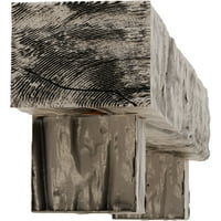 Екена Милхаурд 4 H 4 D 72 W Riverwood Fau Wood Camply Mantel Kit W alamo Corbels, изгорен бор,