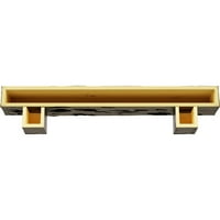 Ekena Millwork 4 H 6 D 72 W Pecky Cypress Faa Wood Camplace Mantel Kit W alamo Corbels, Premium Walnut