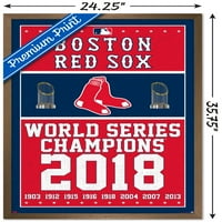 Бостон Црвен така - Постер за wallидови на шампиони, 22.375 34