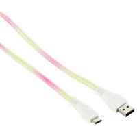 Он. USB до USB-C сјајниот кабел, 6 'кабел, жолта и розова
