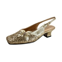 Чевли за фустани со широка ширина на есенија, злато 8