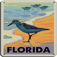 Гроздобер Ретро Патување Крајбрежје Флорида Сендпајперс Ретро Постер Метал Калај Знак Шик Уметност Ретро Железо Сликарство Бар