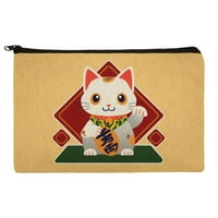 Симпатична среќна мачка Манеки-неко шминка за козметичка торбичка торбичка