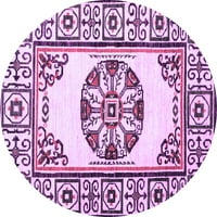 Ахгли Компанија Внатрешна Тркалезна Ориентална Виолетова Модерна Област Килими, 6 ' Круг