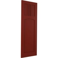 Ekena Millwork 12 W 32 H TRUE FIT PVC San Miguel Mission Style Fixed Mount Sulters, Pepper Red