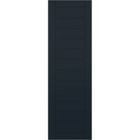 Ekena Millwork 15 W 55 H TRUE FIT PVC HORIONTAL SLAT FRADED модерен стил фиксни ролетни за монтирање, без starвездени ноќни
