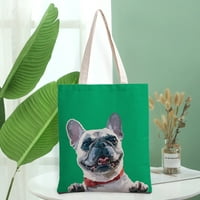 Куче Симпатична Торба За Печатење Во Природа Торби За Рамо Чанти Хоризонтална Еколошка Торба За Повеќекратна Употреба за Жени