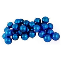 60ct Сјајни раскошни сини расипливи божиќни украси од топки 2.5 “