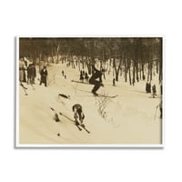 Студената индустрија Гроздобер ски падини Зимски спортисти Сепија Тон Фотографија, 24, Дизајн од портфолио на диво јаболко