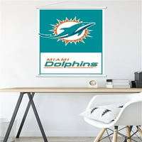 Мајами Долфини - Постер за лого wallид со магнетна рамка, 22.375 34