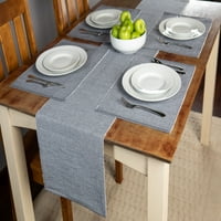 Главни ребрести Chambray PlaceMat, сет од 4, сиво