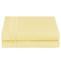 Случаи за перници на Клара Кларк Премиер Микрофибер Колекција Перница Сет на, Големина на кралот, меко жолта боја