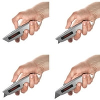 Нож за комунални услуги со сечилото што може да се повлече - ергономска алуминиумска легура BO секач со позиции за заклучување