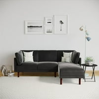 Clair Coil Reversable Exectal Futon, Convertible софа кревет и кауч, црна боја