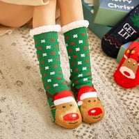 Женски Чорапи Супер Влечки Обложени Со Руно Топла Зимска Нејасна Мека Држачи Чорапи Темносина + една големина
