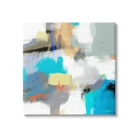 СТУПЕЛ ИНДУСТРИИ Апстрактни удари со бои, живописни сини детали за писатели за сликање, завиткано платно, печатена wallидна уметност, дизајн од Лиза Риџерс
