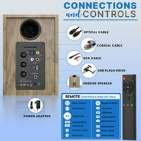 Монитори на полици за полици за книги на Pyle, Hifi Studio Monitor Computer Desk Stereo Sonders Sonders