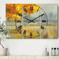 DesignArt 'Есенски пејзаж' wallиден часовник на фармата