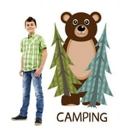 Кампување авантуристички декор на просторијата за дивина - мечка од картон