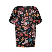 Летни Врвови Цветни Врвови За Жени, Женско Копче Надолу Мода Обични Кошули Со Кратки Ракави Блуза