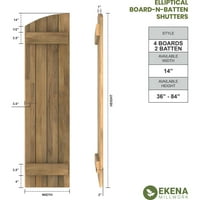 Ekena Millwork 14 W 82 H Americraft четири надворешни работи на табла Реално дрво се приклучи на таблата-n-batten ролетни со