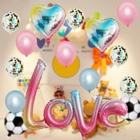 Денѓунху Постави Денот На Вљубените Партија Украси Постави Љубов Фолија Балон, Црвено Срце Балон Во Собата, Срцето Балон Надувување