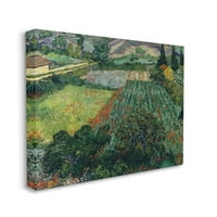 Поле со афиони ван Гог рурална глетка за пејзаж галерија завиткана од платно печатење wallидна уметност