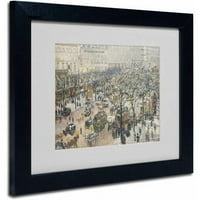 Трговска марка ликовна уметност Булевар des Italiens Canvas Art by Camille Pissarro, црна рамка
