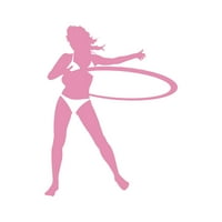 Hula Hoop Girl налепница Decal Die Cut - само лепило винил - водоотпорен - направен во САД - многу боја и големини - секси дама