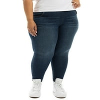Деним женски плус големина со голема големина на истегнување фармерки