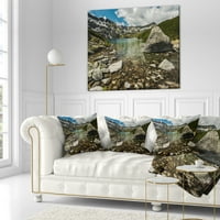 DesignArt езерце во Долината на пет езера - пејзаж печатена перница за фрлање - 16x16