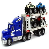 Теренски Полициски Транспортер Приколка 1: Детски Детски Камион За Играчки За Триење Подготвен Да Работи со камиони за Играчки,