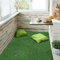 Смиларт вештачка трева испреплетени декор за тротоарите од трева, зелена