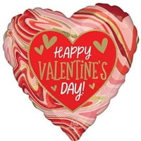 Среќен Ден На Вљубените Извртена Мермерна Фолија Милар Балон-Забава Материјали Украси