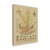 Трговска марка ликовна уметност „Антички брод план I“ платно уметност од визија студио