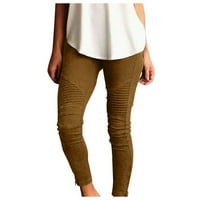 Карго Панталони За Жени Трендовски Големи Мулти Боја Мода Тенок Фитинг Цврста Боја Еластична Со Џебови Панталони