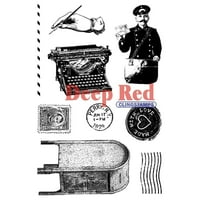 Длабоки црвени марки сет за печат на длабоко црвено лепење - гроздобер поштенски