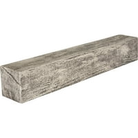 Ekena Millwork 4 H 6 D 36 W Rough Sawn Fau Wood Camply Mantel, изгорен бор