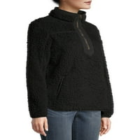 Време и време женски плус големина четвртина од поштенски фау sherpa pullover