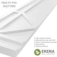 Ekena Millwork 12 W 48 H TRUE FIT PVC BUNGALOW фиксирани ролетни за монтирање, подготвени