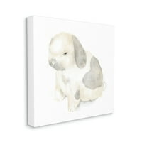 Студената индустрија симпатична бебиња зајаче мека сива беж илустрација платно wallидна уметност, 30, дизајн од Дафне Полсели